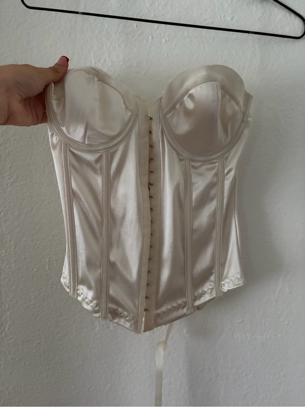 Satin Strapless Bustier Corset - Cream